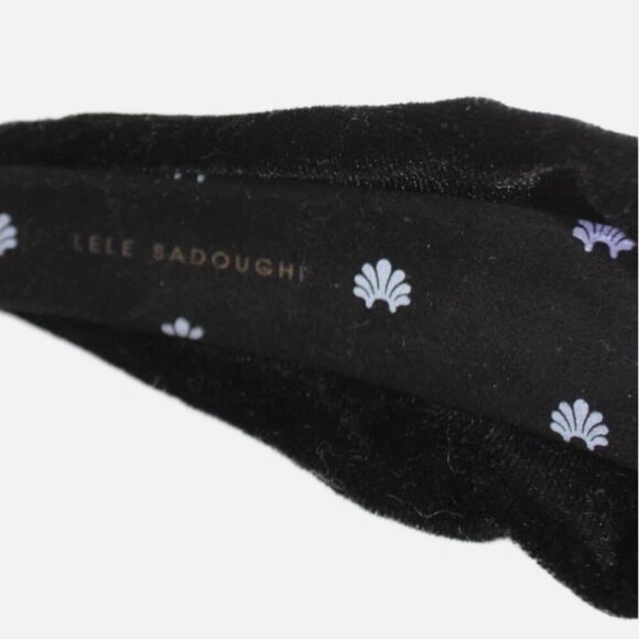 Lele Sadoughi Jet Black Velvet Knotted Headband MINT - Picture 4 of 5